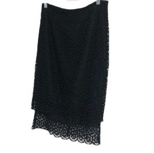 Jenni Kayne lace black crochet pencil skirt in XS